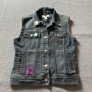 Guardians of the‎ Galaxy Killjoy Patch Blue Jean Biker Gap Vest Womens XL Custom